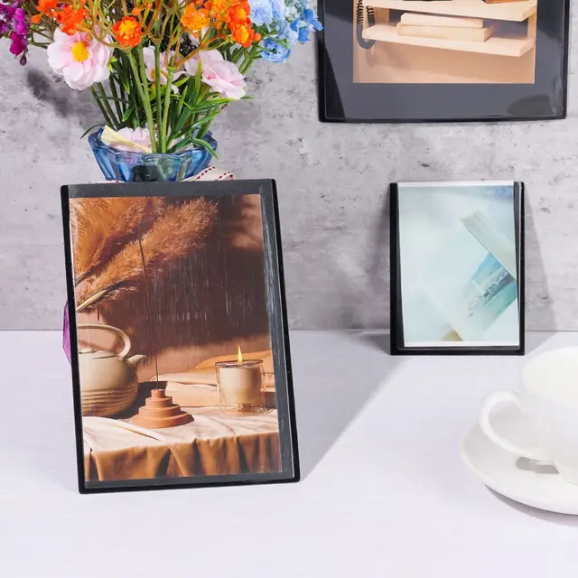 Barkács Fekete Mágneses Képkeret Hűtőszekrény Mágnes Fotoframe Otthoni Nappali Dekoráció - Image 4