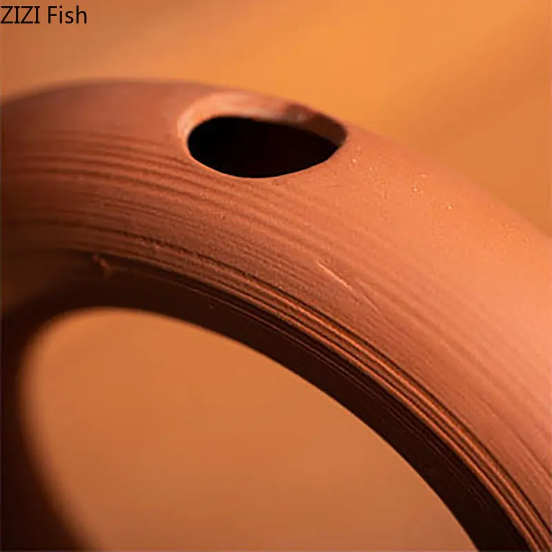 Orange Circle Ring Ceramic Vase Flower Pots Decorative Flower Arrangement Desk Decoration Ornaments Minimalism Floral Vases 5