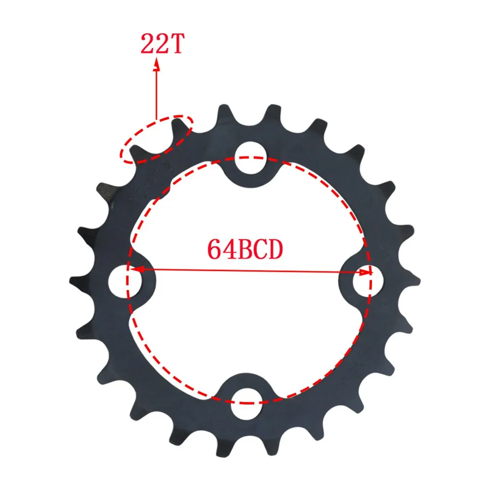 

64BCD 22T Round Narrow Wide Chainring MTB Mountain Bike Bicycle Crankset Tooth Plate Parts Road Car Single Speed Disc