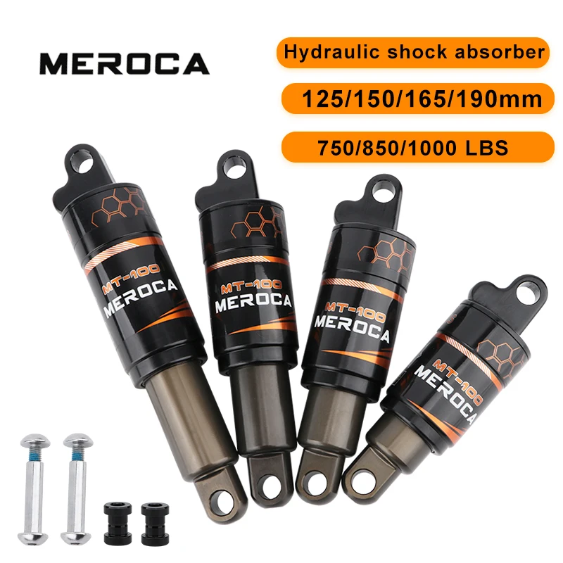 Meroca Mountain Bike Rear Shock Absorber 125/150/165/190mm Electric Scooter Shock Absorber Oil