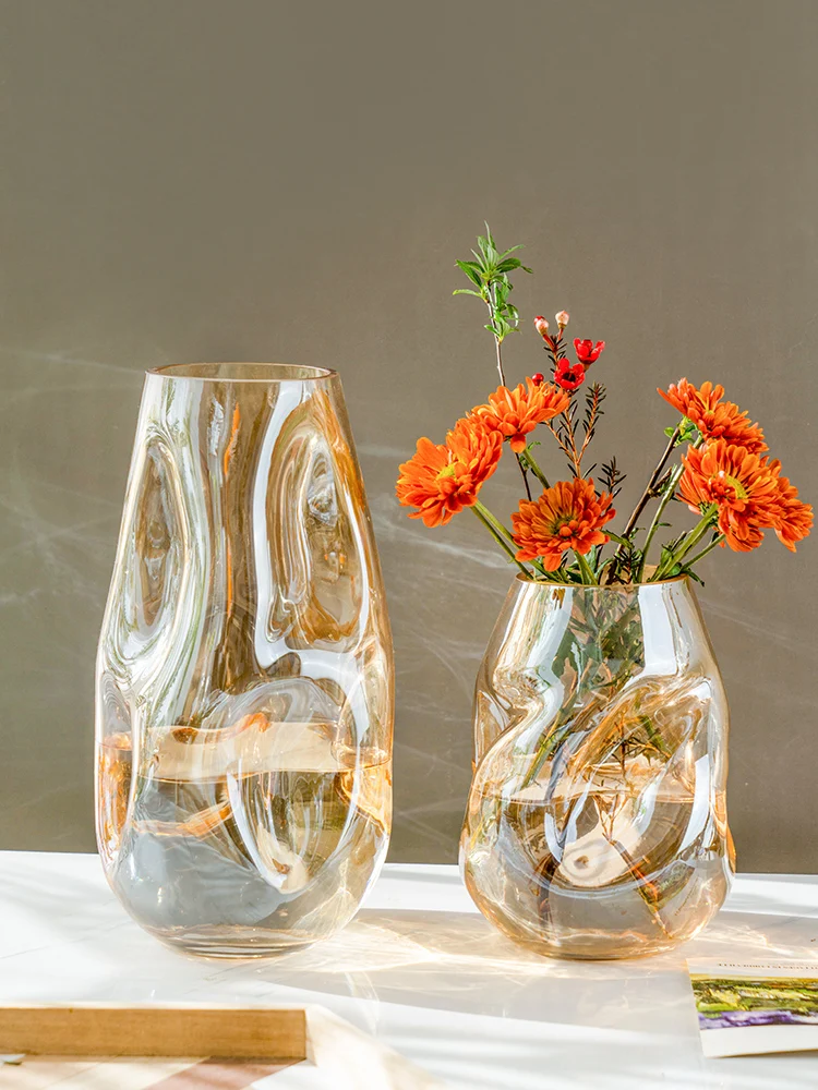 

Nordic Light Luxury Style Irregular Shaped Living Room Decoration Dry Flower Vases Soft Installation Exquisite Jewelry Artifact