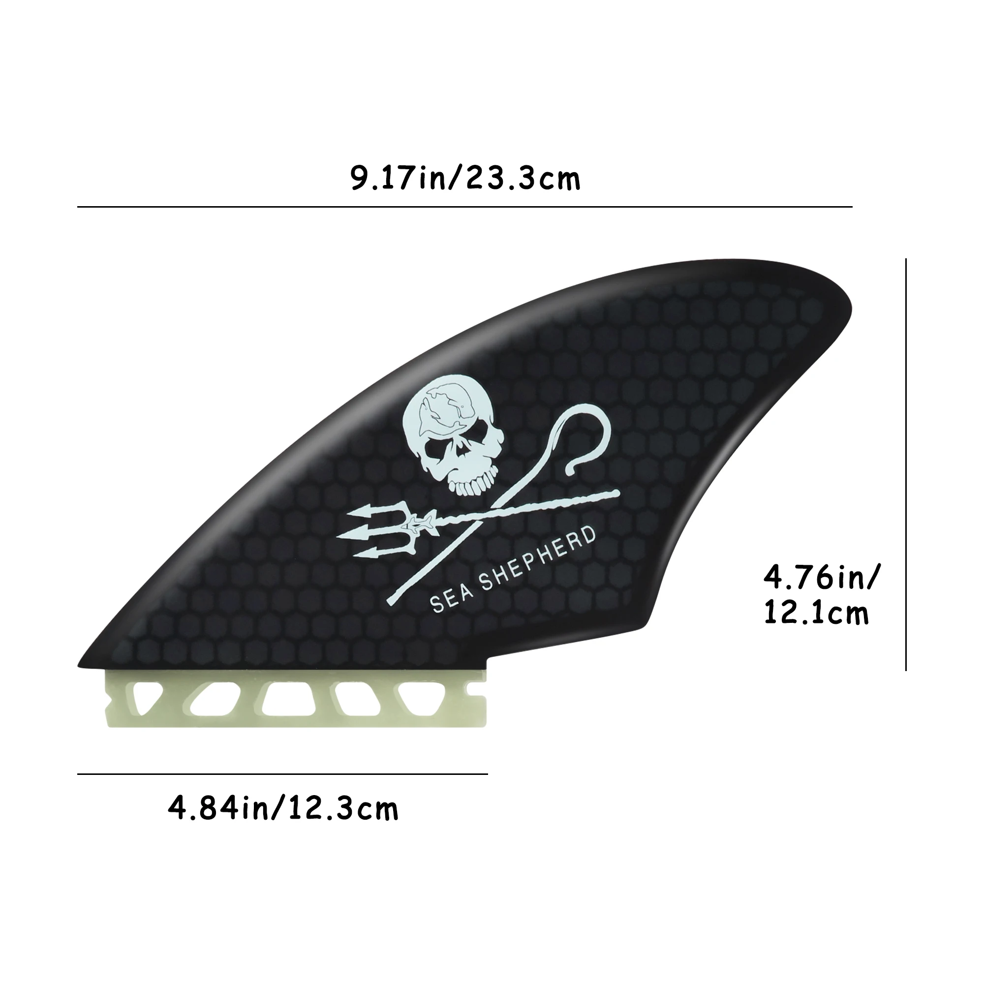 Twin Keel Single&Twin Tab Surfing Fins-Keel Twin Fins Set Honeycomb Fiberglass with Fin Screws and Fin Key 2