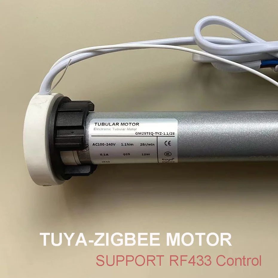 Tuya Zigbee 스마트 롤링 블라인드 관형 모터, Tuya App/Rf433 제어, Alexa Google 홈으로 음성 제어, Dia 38mm 튜브, 1.1N용