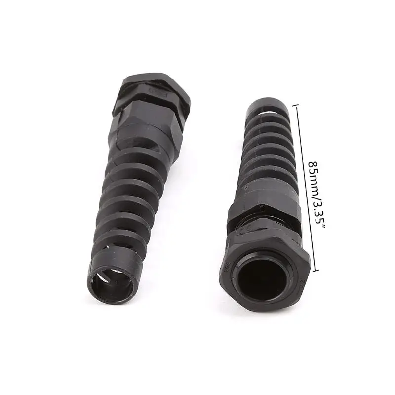 10pcs Waterproof PG9 Cable Connectors Spiral Strain Relief Protector