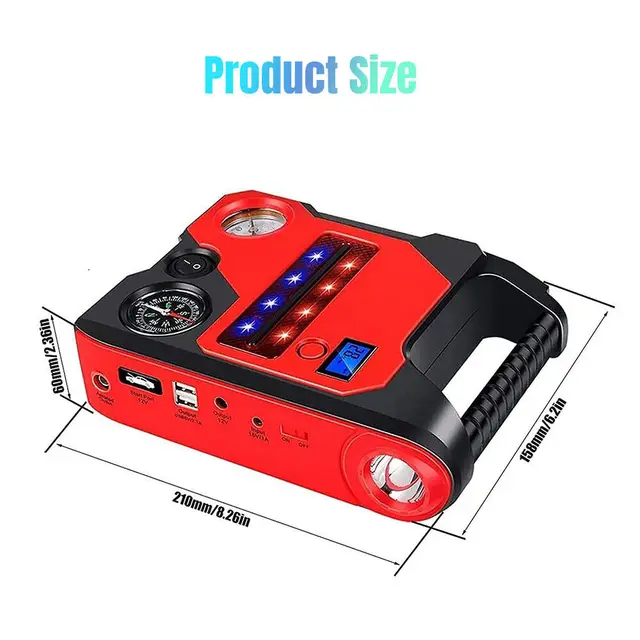 4 In1 Car Jump Starter with Air Compressor 6
