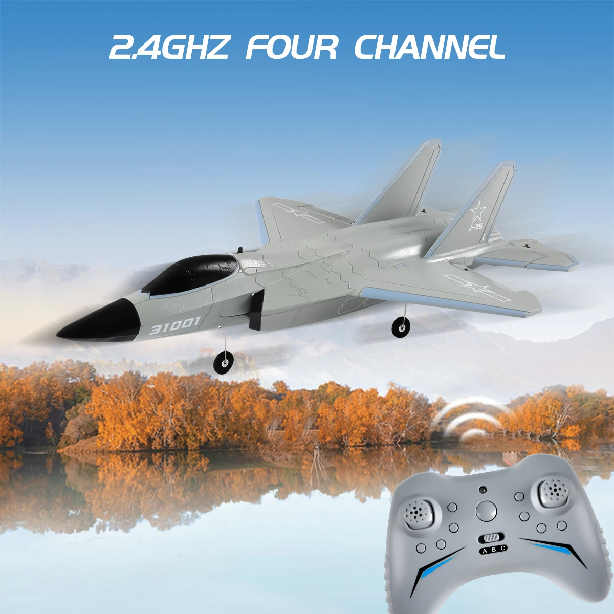 FX9631 Big Size 4 Channels RC Airplane J35 Fight Jet Kit Fixed-Wing Remote Control Aircraft Toy Plane 2