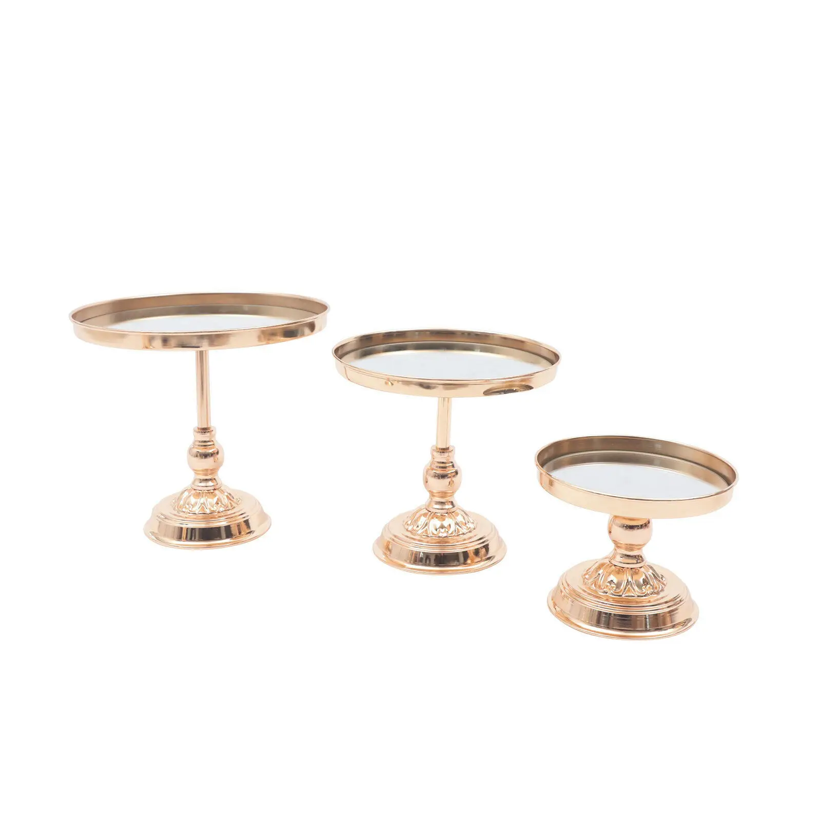 10PCS Cake Stand Gold Cake Pedestal Mirror For Birthday Party Wedding Decoration