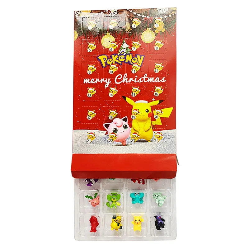 출현 달력 포켓몬 그림 크리스마스 상자 할로윈 선물 미니 피카추 애니메이션 Figural 액션 24Pcs 세트 PVC 모델 어린이 장난감 이미지 3