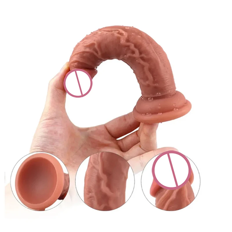 5 Inch Realistic Dildo Silicone Dildos, Beginner Anal Plug, Tiny Cock with Curved Shaft and Balls, Mini Dildo Adult Sex Toy for