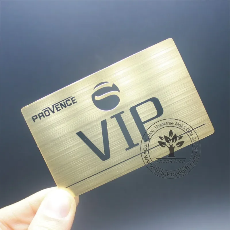 

Customized product, KTV club gold plated brused custom metal VIP card