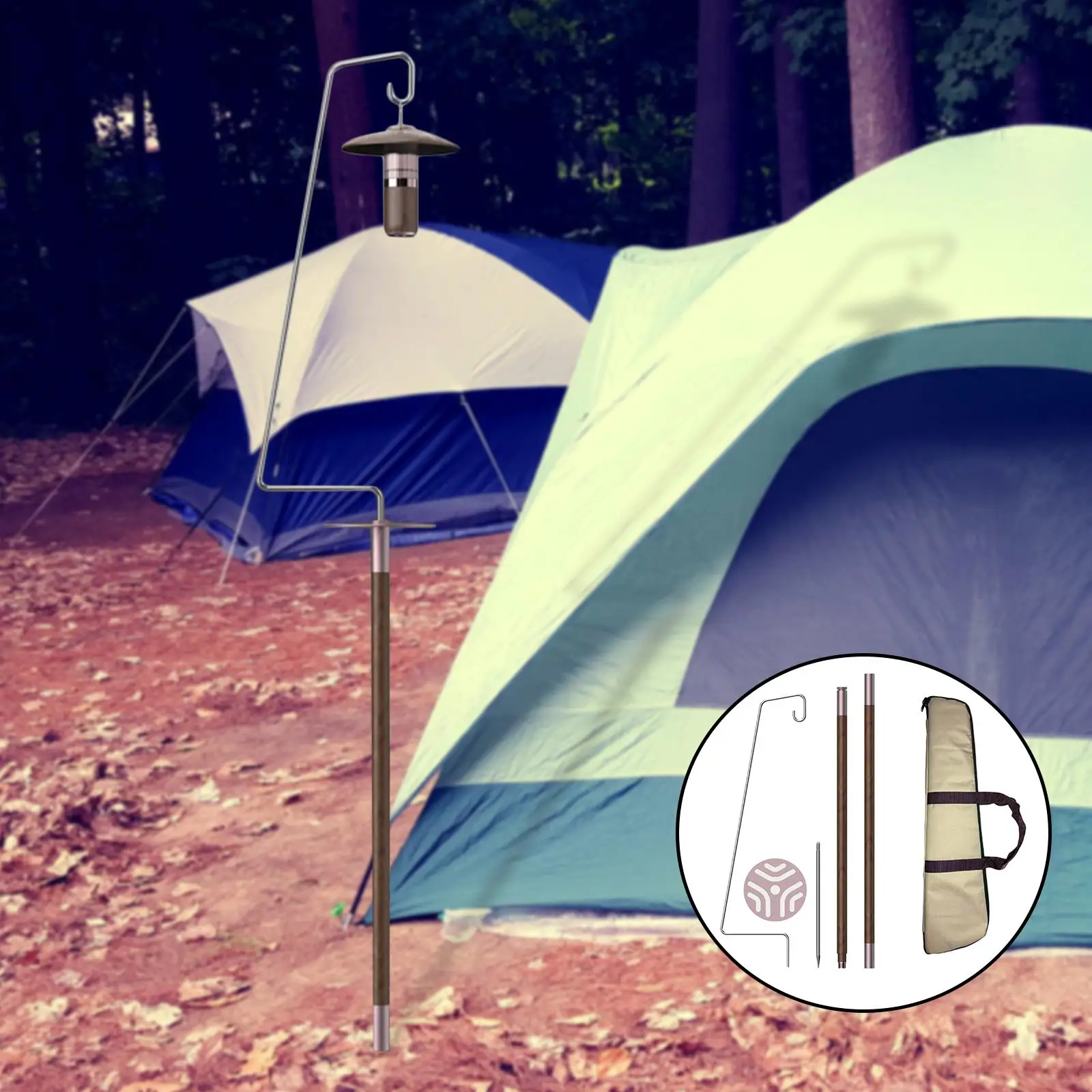 

Camping Light Stand Hook Lantern Holder, Adjustable Stainless Steel Light Pole Portable Camp Light Hook for Kitchen Fishing