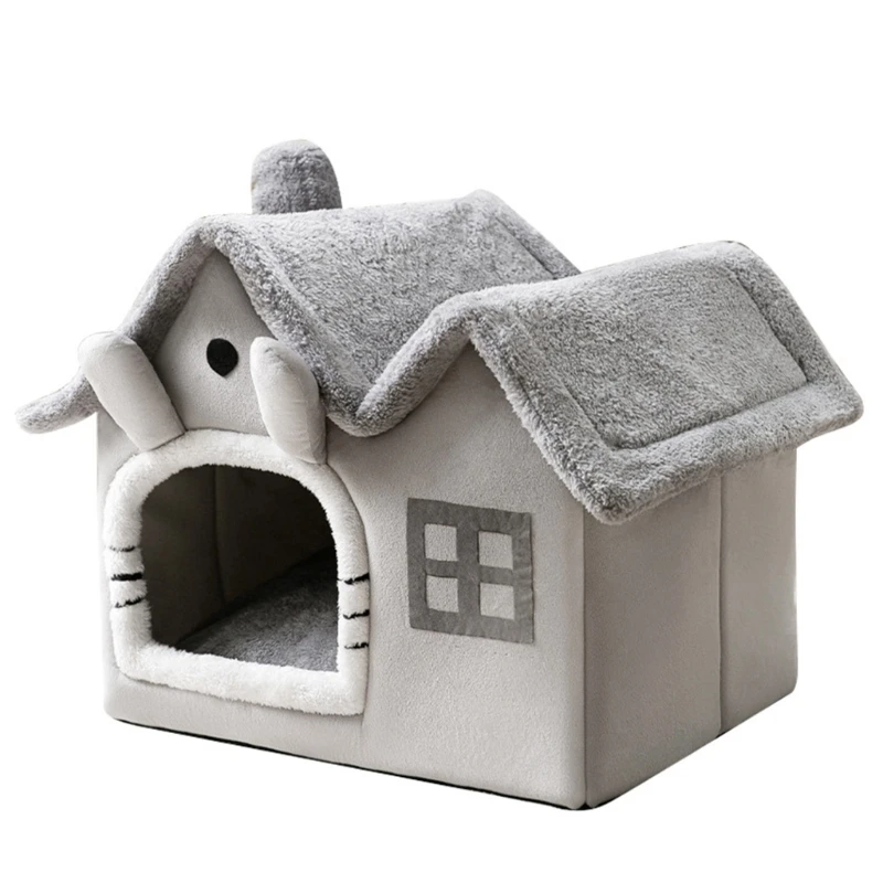 

Double Roof Detachable Pet Cat Bed Warm Cat Cushions Cat House Warm Cat Basket Dog Cat Nest Kennel for Small Dog Cat