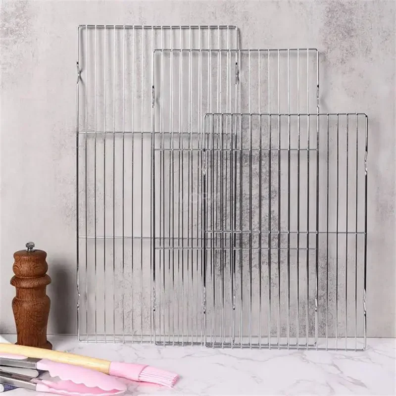 Stainless Steel Mat Net Grid Shape Rectangle Grill Grilling Mesh Net Outdoor Cooking Accessories Barbecue Tools