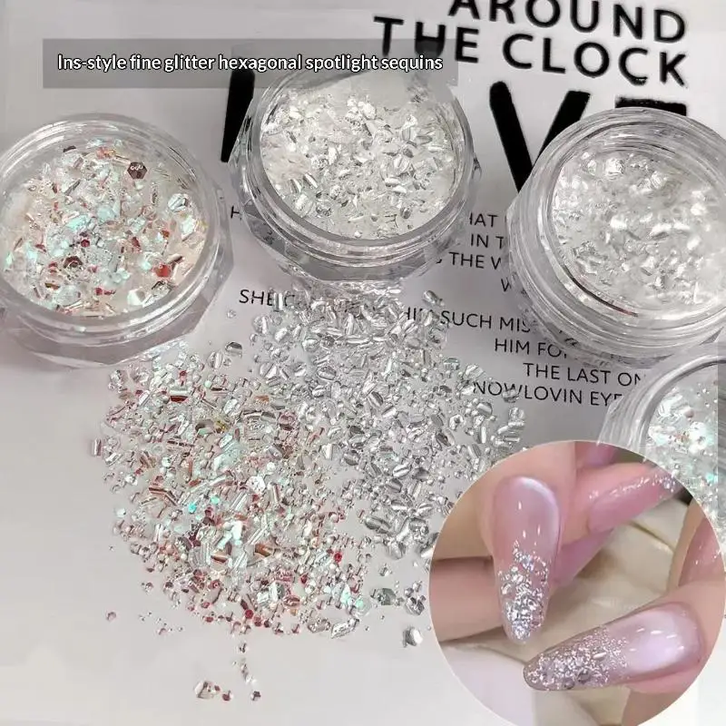 Nail Art Glitter Sequins with Blinking Effect for DIY Designs and Glamourous Looks - 3
