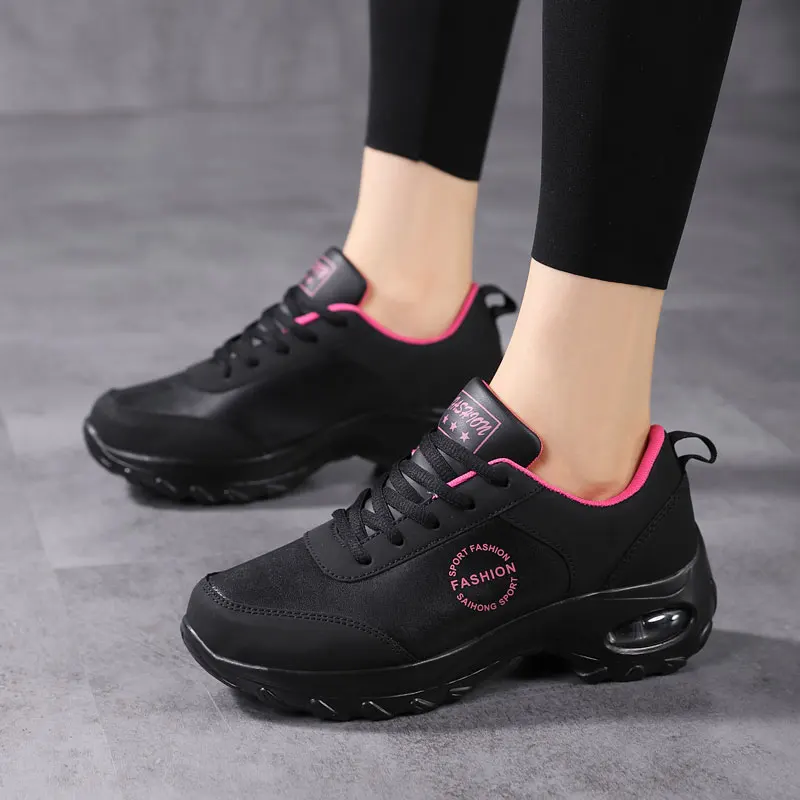 Women Toning Shoes Soft Air Cushioning Fitness Shoes Damping Running Non Slip Ladies Tennis Sports Trainers Walking