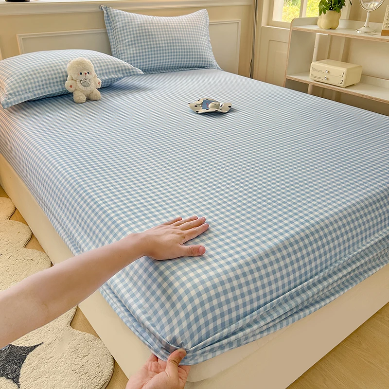 100% Polyester Fitted Sheet Stripe Style Bed Cover Skin-friendly Mattress Cover Sabanas Adults Kids Bed Sheets (No Pillowcase) 3