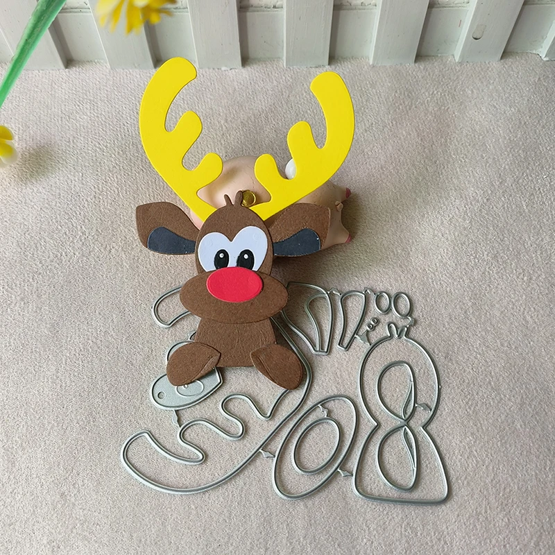 

New Christmas deer metal cutting die mould scrapbook decoration embossed photo album decoration card making DIY handicrafts