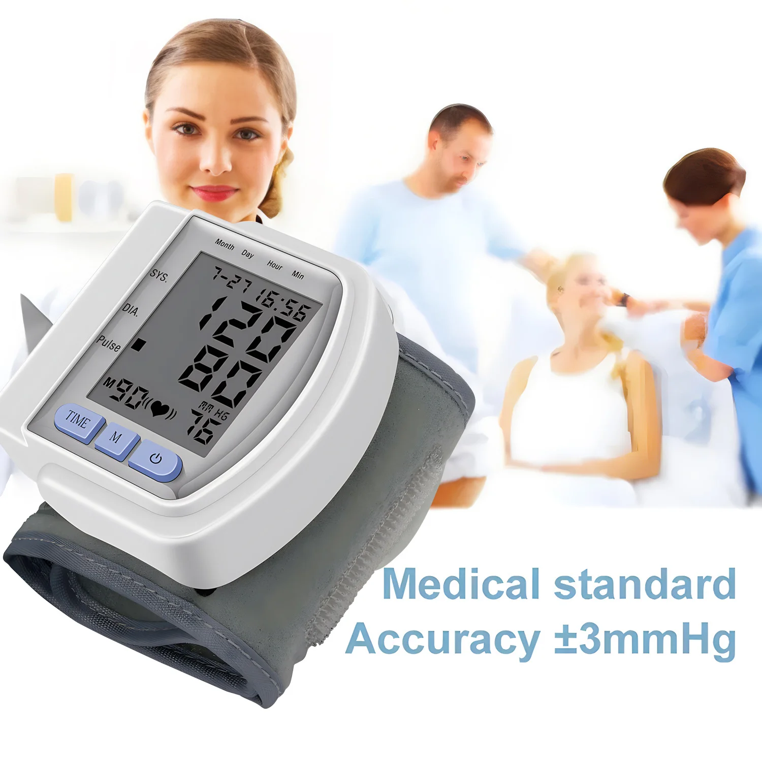 Medical Digital Wrist Blood Pressure Monitor Medical Upper Sphygmomanometer Automatic Tonometer Tensiometro Blood Pressure Met blood pressure monitor blood pressure meter