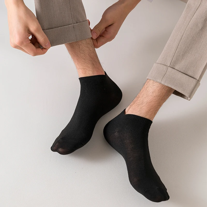 Invisible Low Cut Socks 10 Pairs Women/Men Boat Silicone Non-slip Summer No-show Ankle Solid Color Casual Breathable
