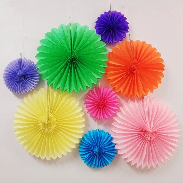 Paper Party Holiday Diy Decorations  Garden Decoration Party Paper Fans -  10cm 15cm - Aliexpress