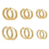 10pcs Stainless Steel Small Hoops Earring Piercing Ear Cartilage 8-20mm Women Men Stainles Steel Round Circle Pendientes 1
