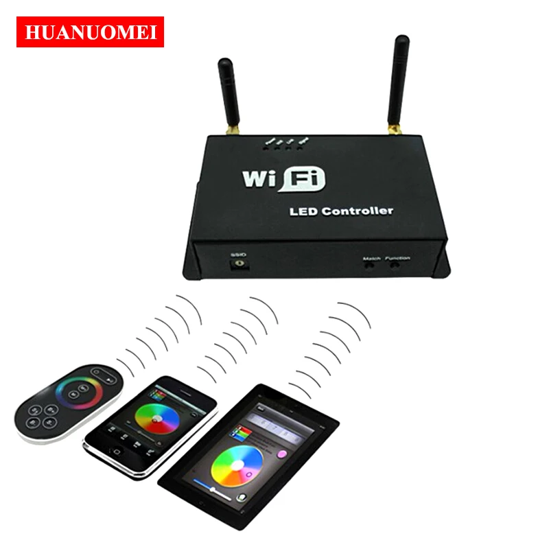 

DC5-24V WF100 WiFi LED Controller Touch RF Wireless Control Driver Smart DJ 5V 12V 24V 5050 3528 Strip Module Lights RGB Dimmer