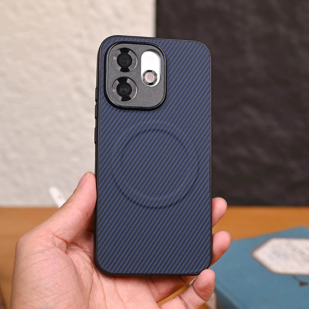 Luxury Kevlar Striped Magnetic Shockproof Phone Case