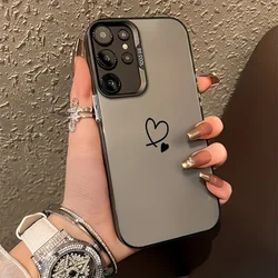 Chic Heart Shape Matte Phone Case - Trendy Protective Back Cover - Galaxy A30s (Black - LYH64)