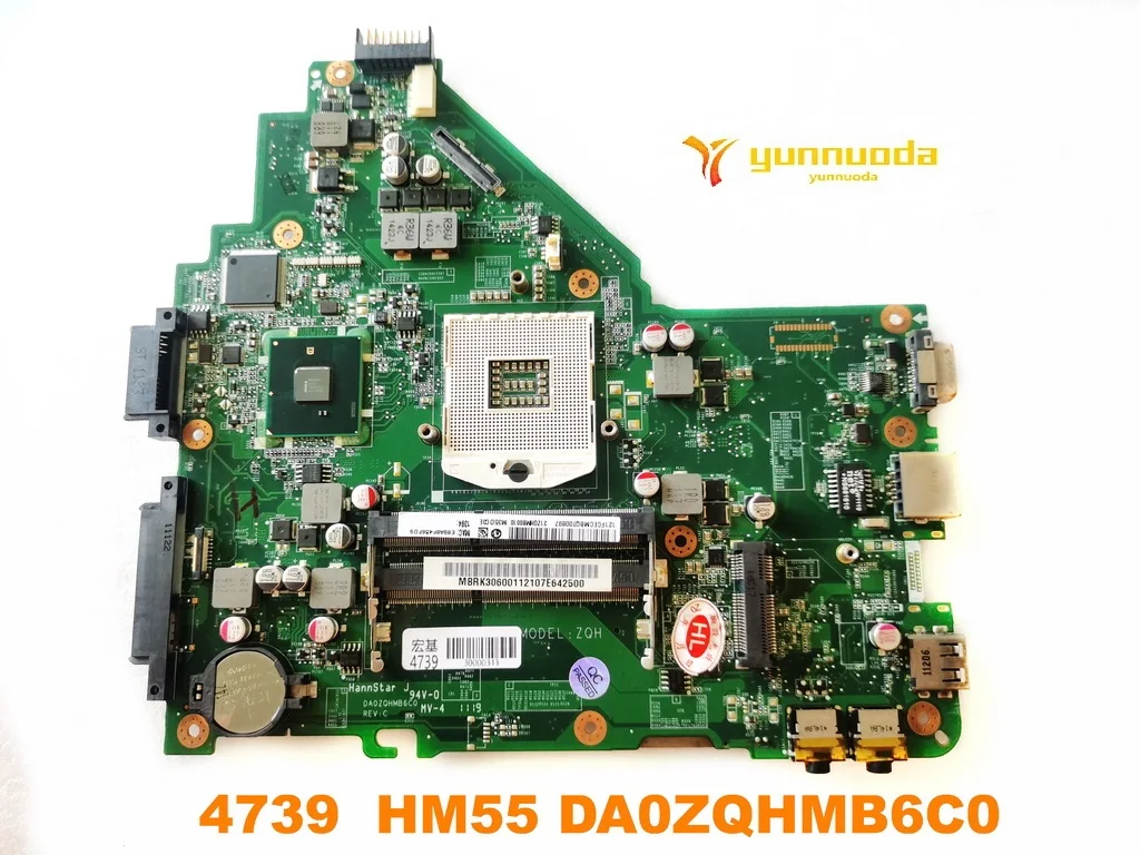 

DA0ZQHMB6C0 материнская плата для ноутбука ACER 4739 HM55 DDR3 Протестирована хорошо