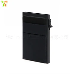 Luxurious RFID Metal Card Holder - Slim Minimalist Wallet (Black)
