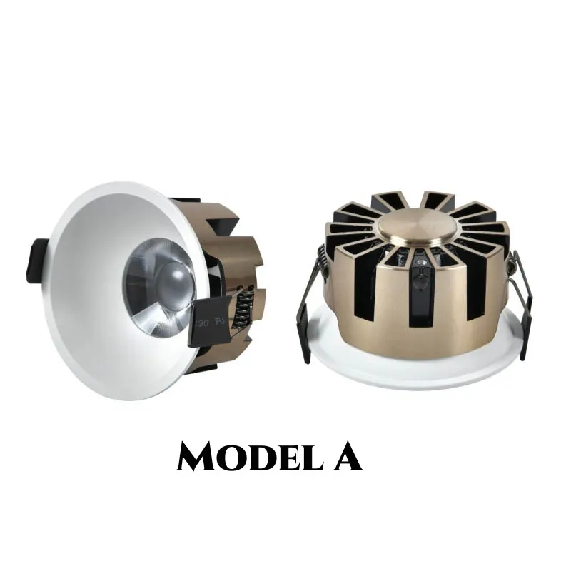 조광이 가능한 매립형 LED 다운라이트 깊은 눈부심 방지 천장 조명 스포트라이트 5W 7W 10W 12W AC 85-265V 아치형 실내 조명