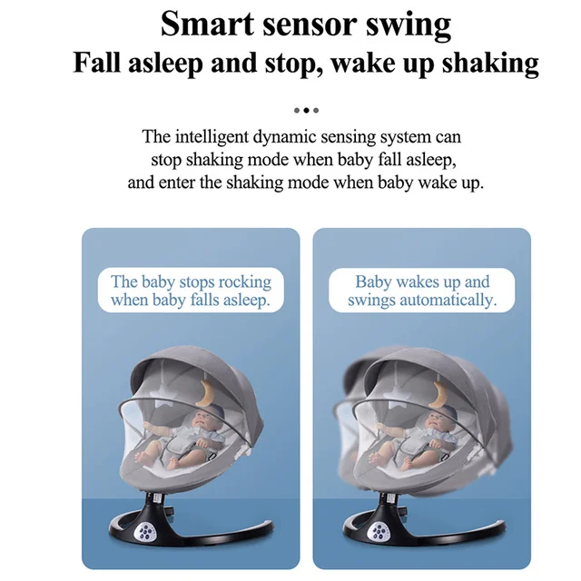 Infant Swing Electric Bluetooth Baby Smart Rocking Chair Foldable Baby