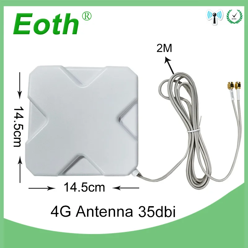 3G 4G lte Antenna 35dbi SMA Male Connector Plug Antenne Router SMA MALE 2M Pigtail Extension Cable 1pcs