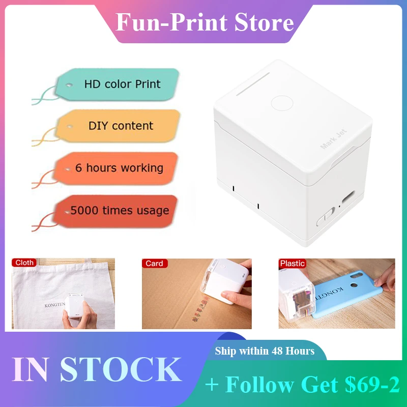 Mark Jet Mini Portable Color Printer Customized Text Smartphone Wireless Printing Handheld Inkjet Printer Tattoo Printer