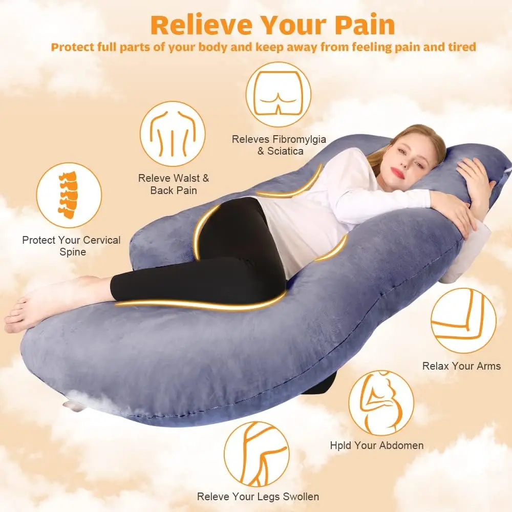 Pregnancy Pillow, U Shaped Full Body Maternity Pillow 58 inch, Pregnant Women Must Haves Pregnancy Pillows for Sleeping