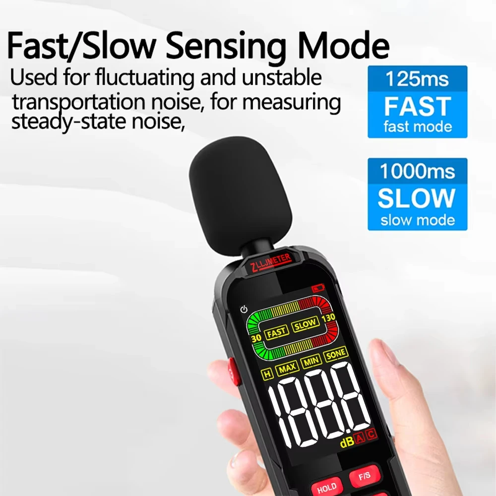 Sound Level Meter Digital Handheld DB Meter Sonometros Noise Audio Level Meter 30-130dB Decibels A/C Weighted Sound Meter 2