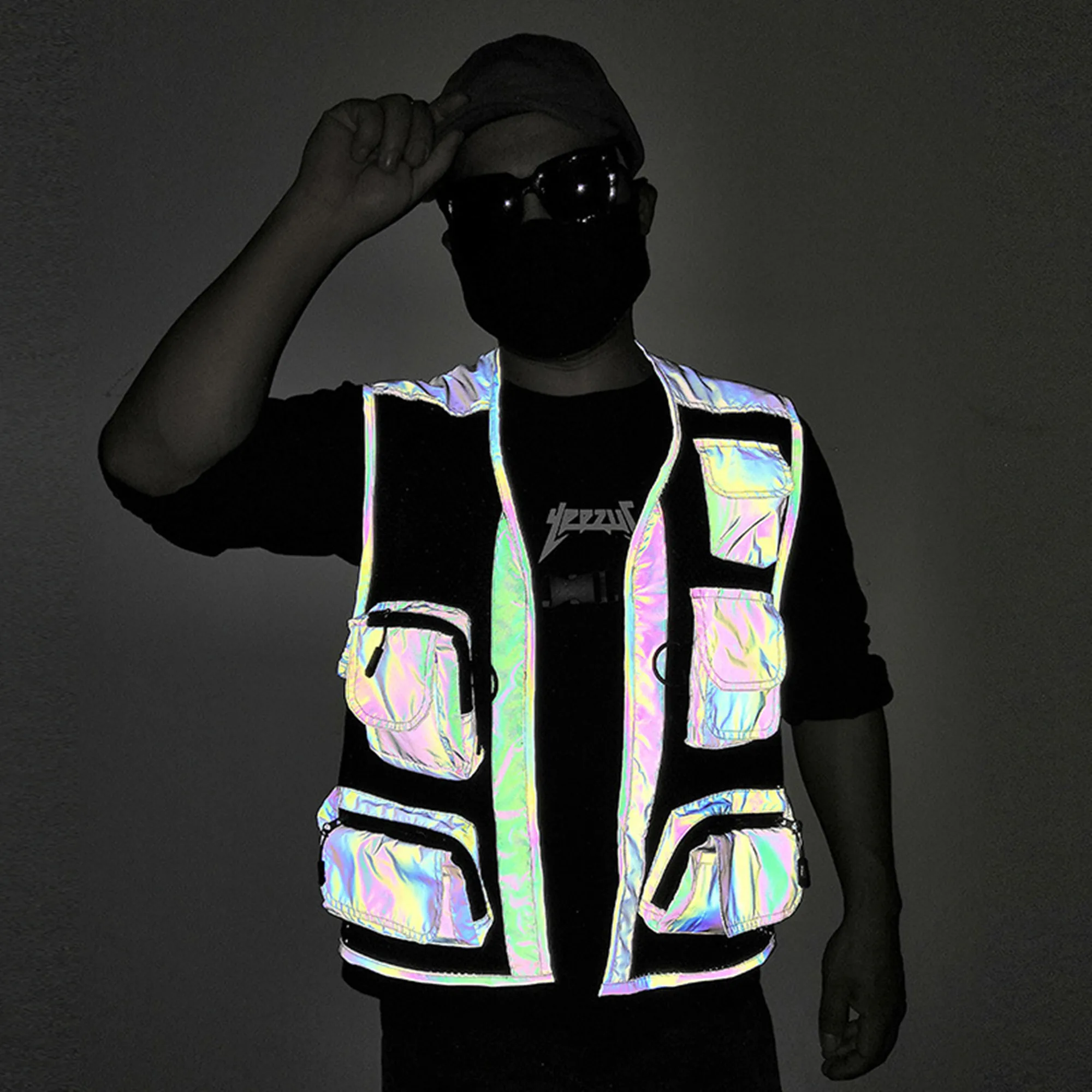 Holographic Reflective Vest Waistcoat 14