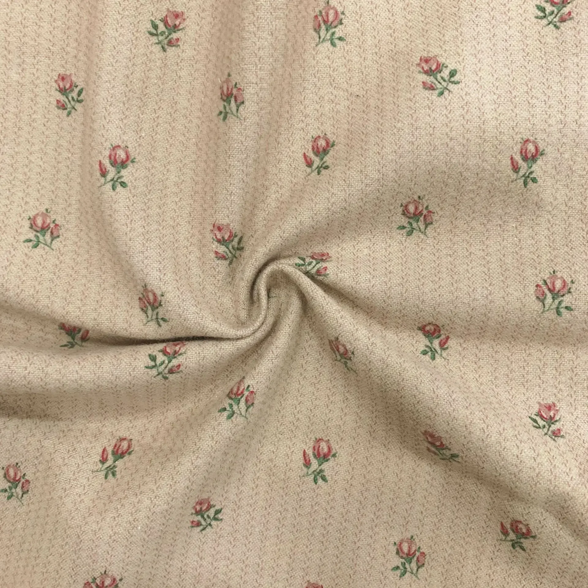 Pure Cotton Flannel Small Floral Print Fabric Brushed Cotton Flocking Floral Pattern Autumn Winter Pillowcase Material