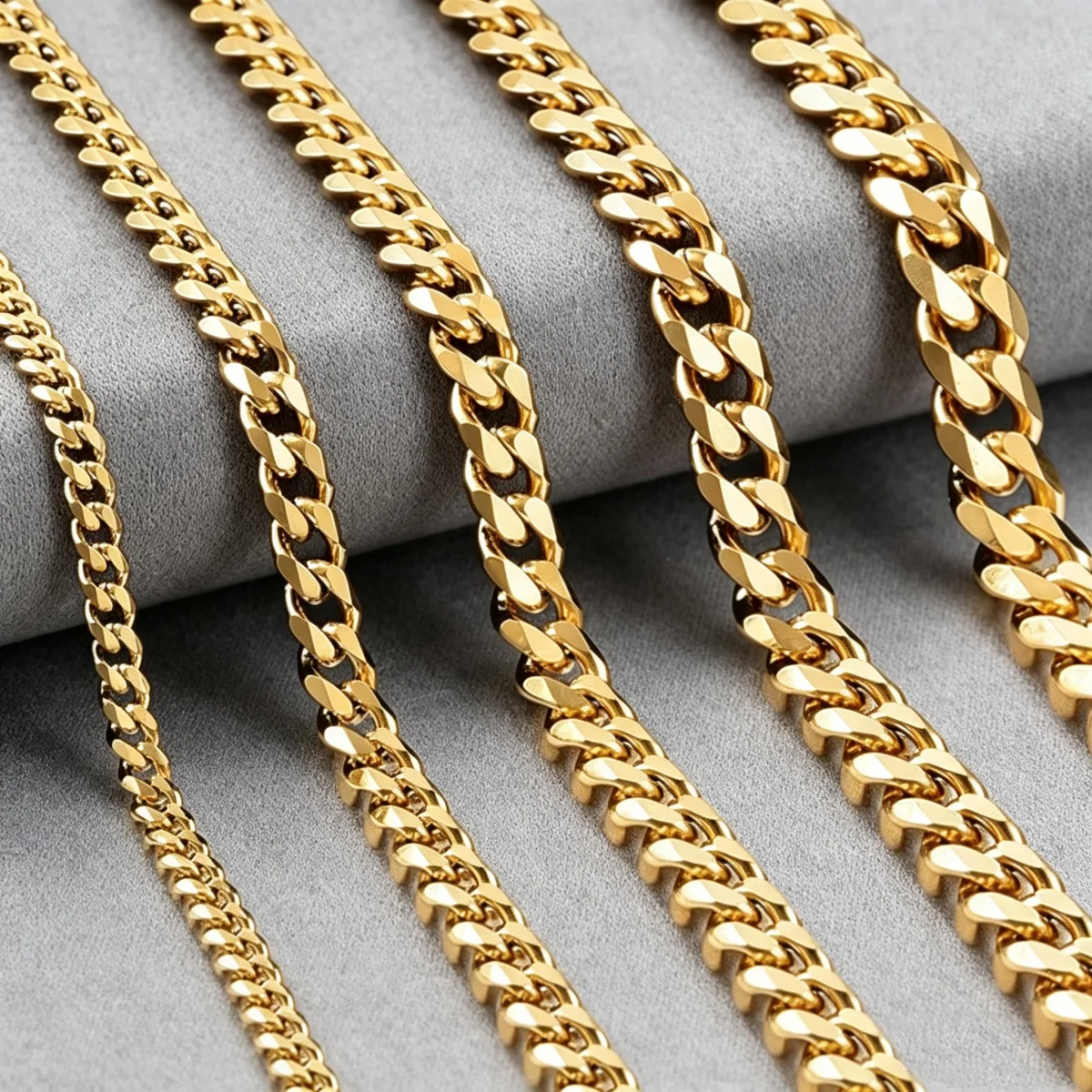 HNSP 3/5/7/9/12MM Edelstahl Cuban Link Goldkette Halskette für Herren Schmuck Wasserdichtes Accessoire Geschenk