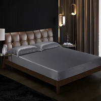 Grade 6A Natural Mulberry Silk Fitted Sheet Four Corners With An Elastic Band Mattress Cover Solid Color Bed Sheet Fit Sheet 1