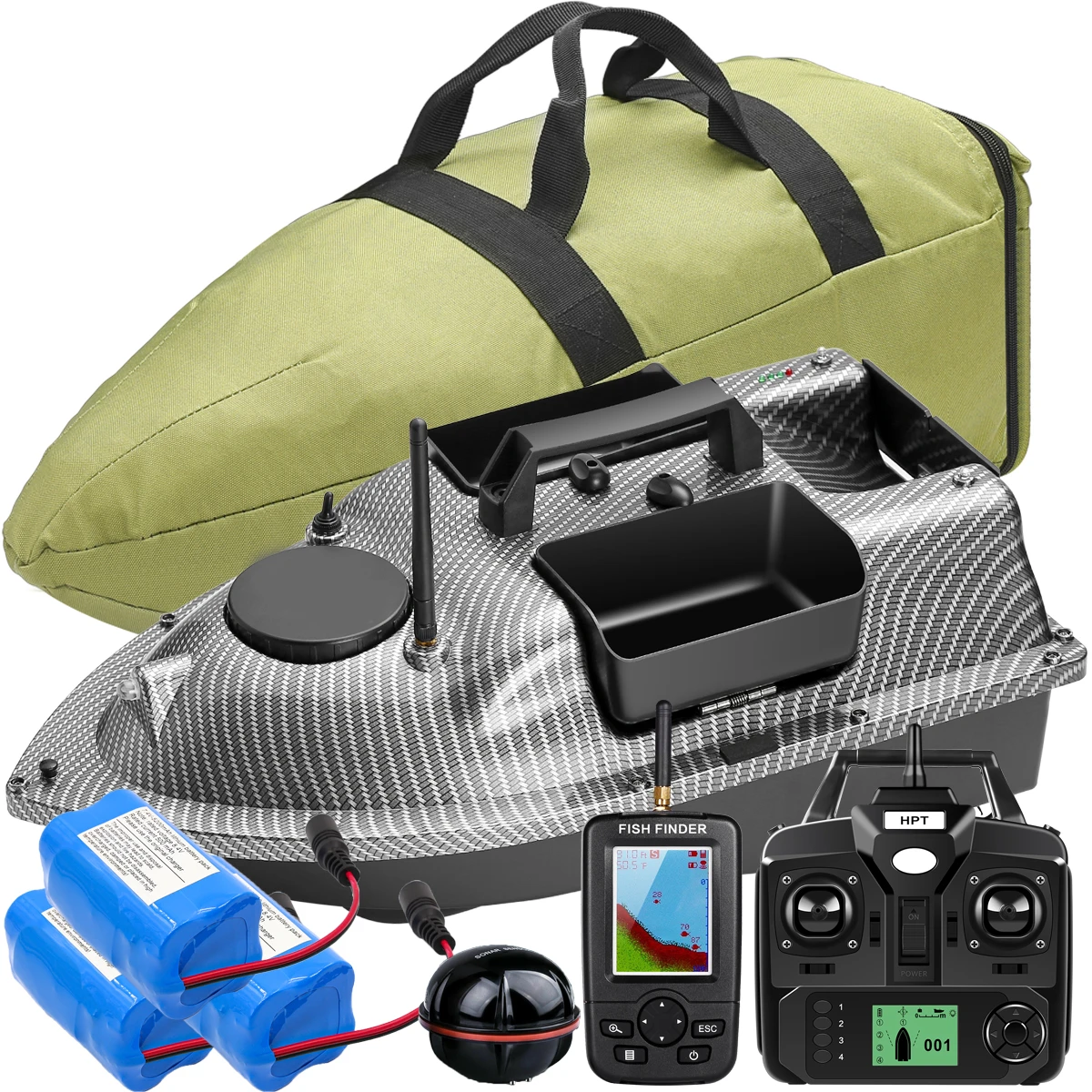 Carp Fishing Bait Boat Sonar Gps 500m Fishing Bait Boat 3 Wireless