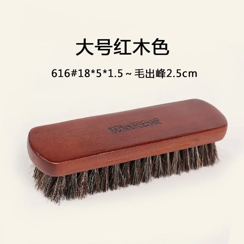 Horsehair Shoe Brush Polish Natural Leather Real Horse Hair Soft Polishing Tool Bootpolish Cleaning Brush for Suede Nubuck Boot