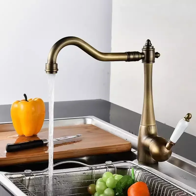 Description Picture 6 of itemAntique Bathroom Faucet Black Basin Chrome Kitchen Brass Sink Mixer Sink Mixers Tap Hot Cold Water Crane