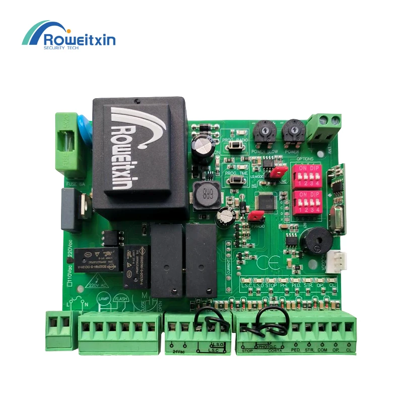게이트 모터 컨트롤러 회로 기판 슬라이딩 게이트 오프너 용 범용 전자 카드 220v AC 모델 433.92Mhz