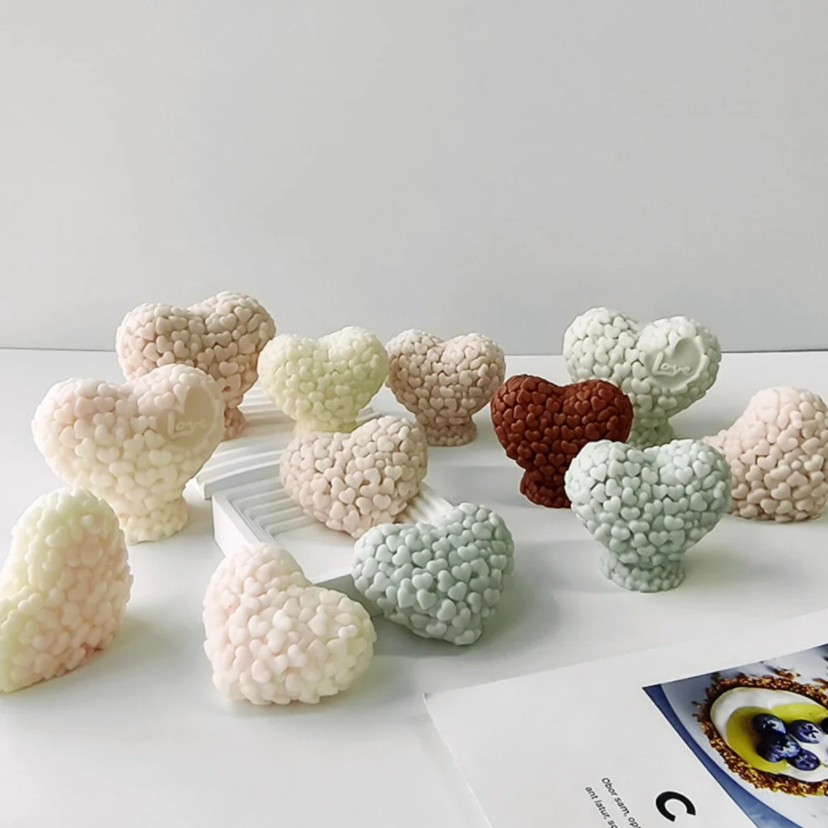 XIAOSHUI Moule à Bougie En Forme De Cœur En Silicone - Moule à Bougie