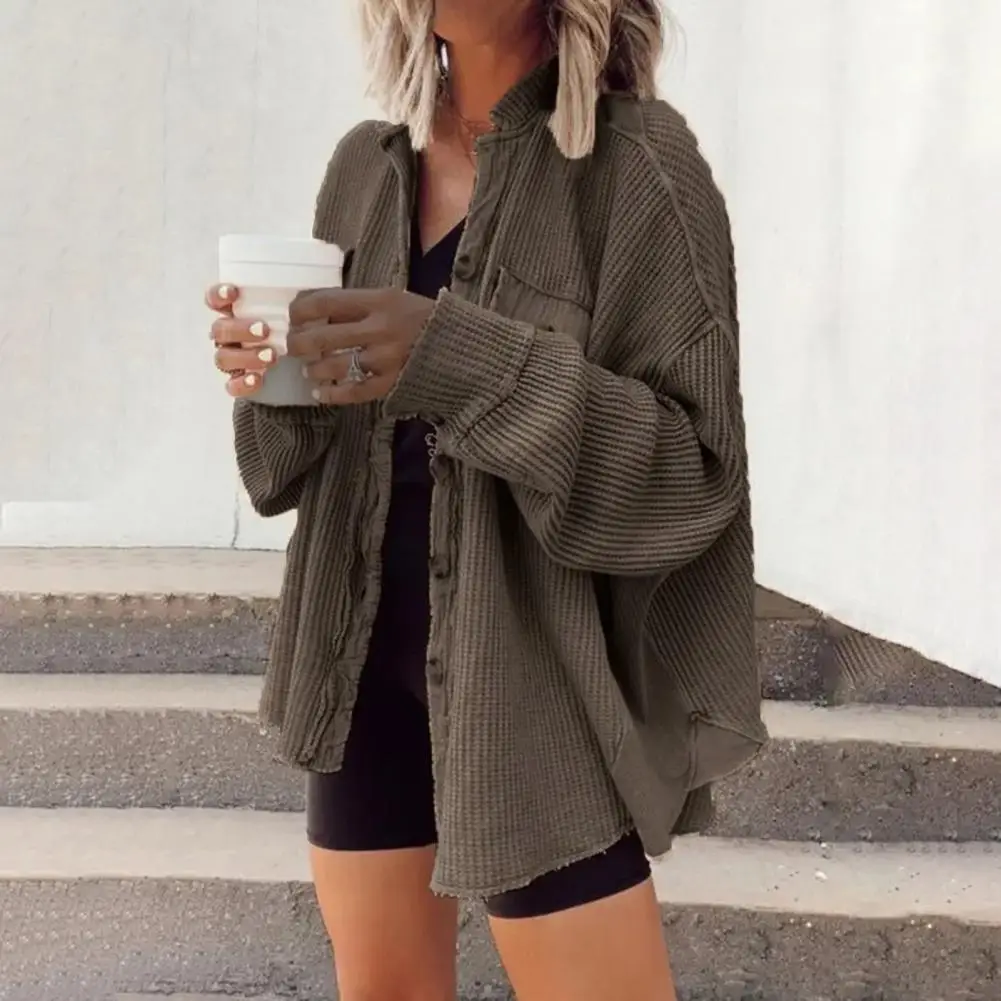 

Lady Lapel Coat Stylish Women's Single-breasted Patchwork Coat with Irregular Collar Warm Pockets Soft Thick for Fall/winter