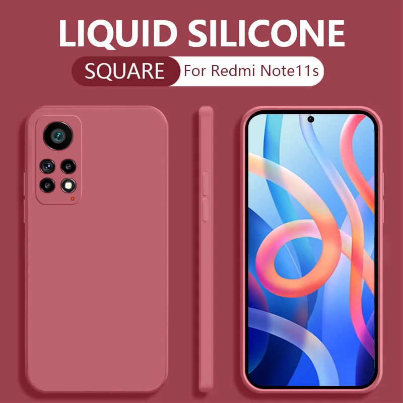 Coque de téléphone originale en silicone liquide souple pour Xiaomi Redmi Note 11S 11T Mi11t Pro Mi 10T Lite 9 K20 POCO X3 NFC Shockproo_voghion.com