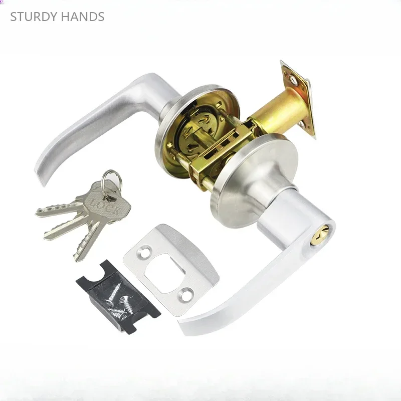 

Дверной замок из алюминиевого сплава с тремя стержнями, пластиковый комнатный стальной дверной замок, стальной дверной замок, ручка для ванной комнаты, 1 комплект