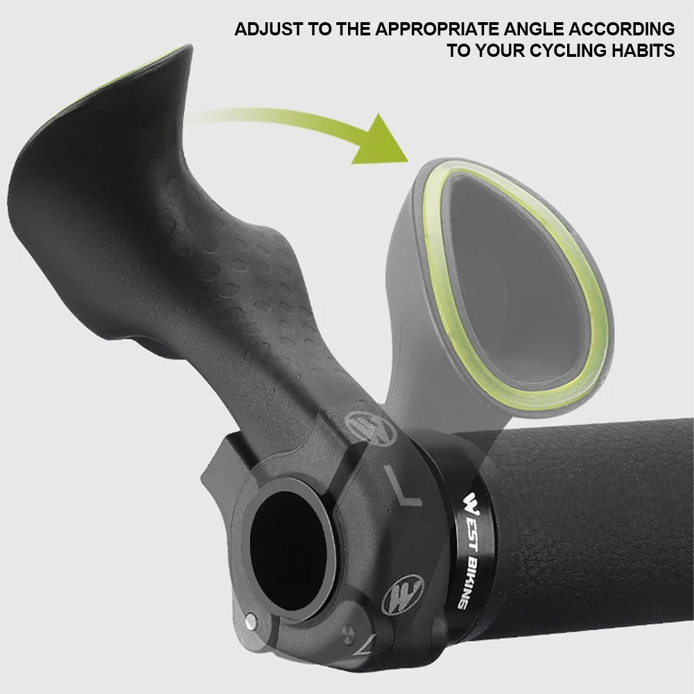 1Pair MTB Bicycle Bar Ends 22.2mm Ergonomic Mountain Bike Inner Bar Ends Nylon Reflective Handlebar Grips Mtb Cycling Parts