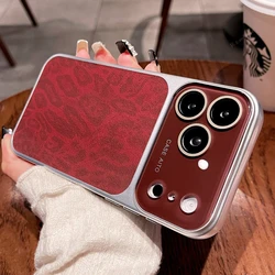 Matte Leopard Leather Luxury Shockproof Phone Case with Big Window Design - iPhone 13 (Paul PP)